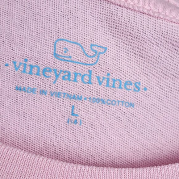 New Vineyard Vines kids sz L / 14 long sleeve whale snowman shirt flamingo pink - Picture 5 of 10